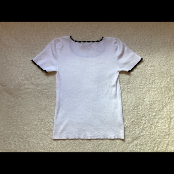 Ann Taylor Black/White Scalloped Tee Knit - Picture 2 of 2